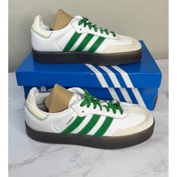 adidas Shoes - Adidas Originals Sambae Sneakers Suede Leather Size 7.5 White & Green